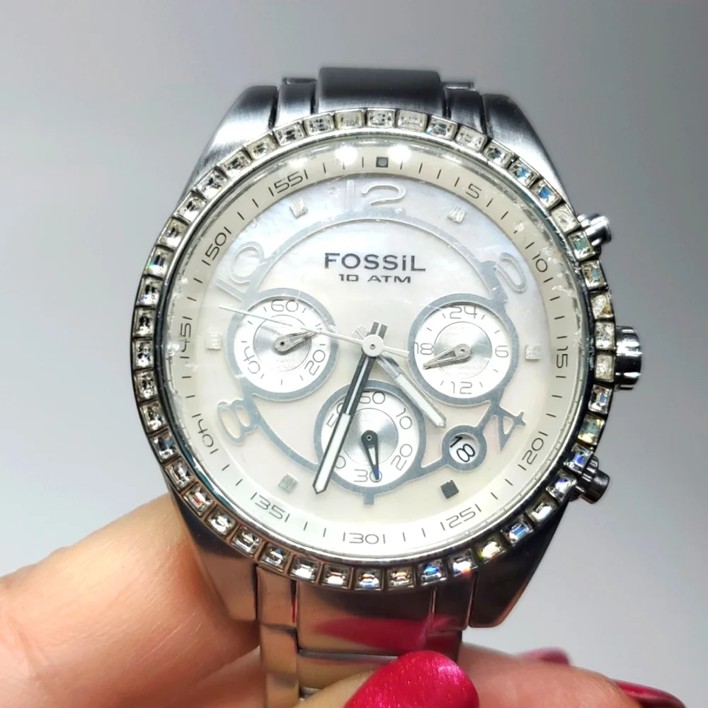 Fossil Watch CH2542 Silver Steel Wristband Multifunction Mop 10 ATM